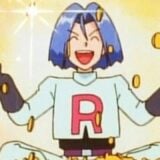 James surrounded by gold coins